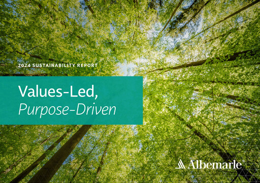 Thumbnail Albemarle Sustainability Report 2024