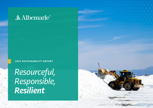 Thumbnail Albemarle Sustainability Report 2025
