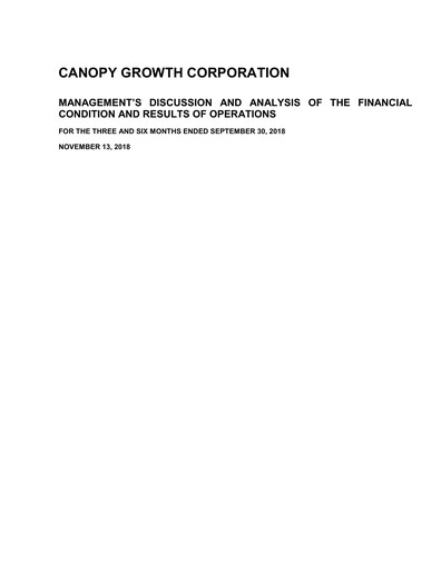 Thumbnail Canopy Growth Quarterly Report 2019-q2