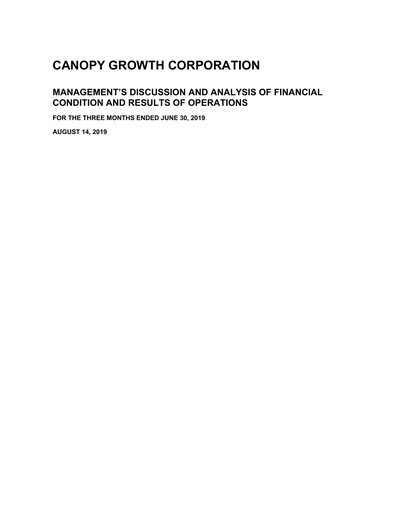 Thumbnail Canopy Growth Quarterly Report 2020-q1