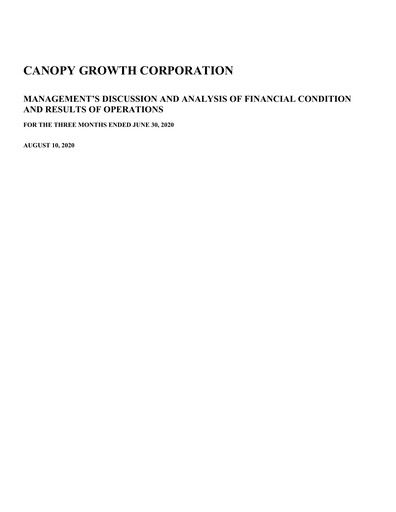 Thumbnail Canopy Growth Quarterly Report 2021-q1