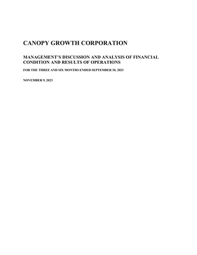 Thumbnail Canopy Growth Quarterly Report 2024-q2