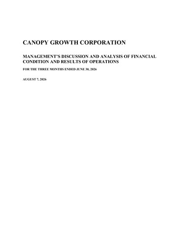 Thumbnail Canopy Growth Quarterly Report 2027-q1