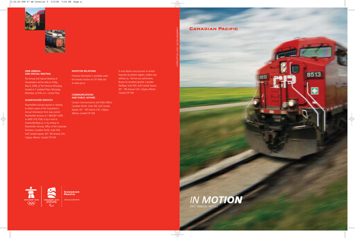 Thumbnail CPKC (Canadian Pacific Kansas City) Annual Report 2007