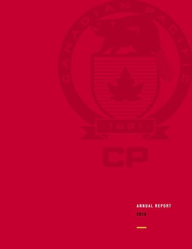 Thumbnail CPKC (Canadian Pacific Kansas City) Annual Report 2016