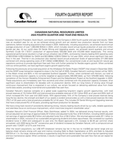 Thumbnail Canadian Natural Resources Quarterly Report 2024-q4