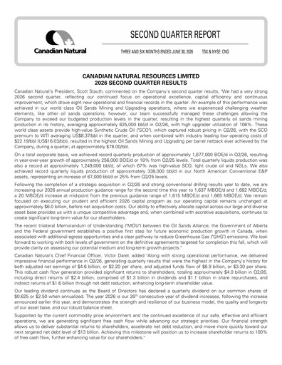 Thumbnail Canadian Natural Resources Quarterly Report 2026-q2