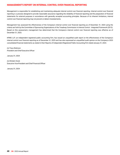 Thumbnail Canadian National Railway Financial Statement 2023