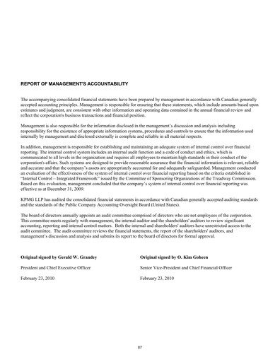 Thumbnail Cameco
 Annual Report 2009