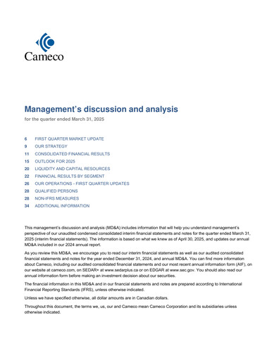 Thumbnail Cameco
 Quarterly Report 2025-q1