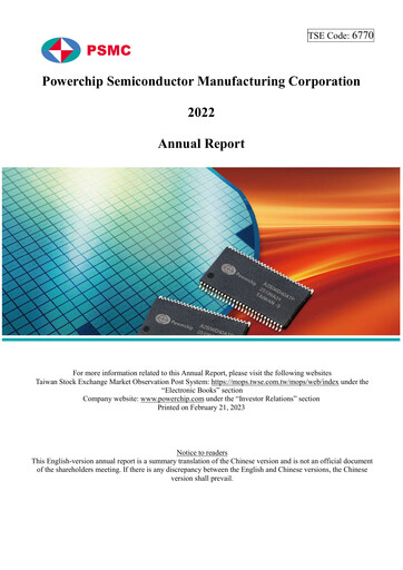 Thumbnail Powerchip Semiconductor Manufacturing Annual Report 2022