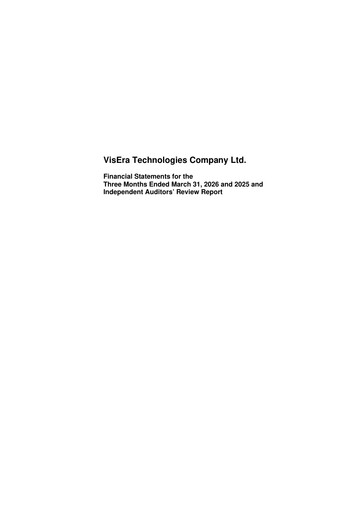 Thumbnail VisEra Technologies Quarterly Report 2026-q1