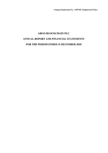 Thumbnail Argo Blockchain Annual Report 2018