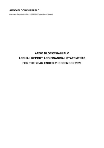 Thumbnail Argo Blockchain Annual Report 2020