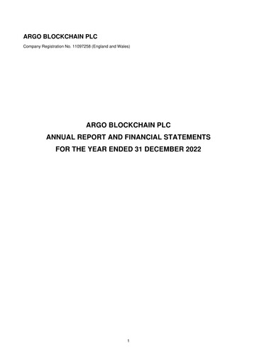 Thumbnail Argo Blockchain Annual Report 2022