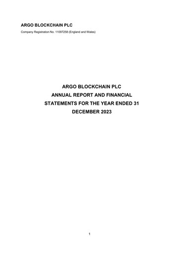 Thumbnail Argo Blockchain Annual Report 2023