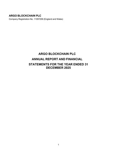 Thumbnail Argo Blockchain Annual Report 2025