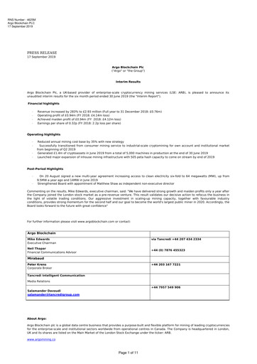 Thumbnail Argo Blockchain Half-year Report 2019-h1