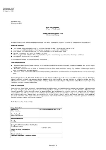 Thumbnail Argo Blockchain Half-year Report 2020-h1