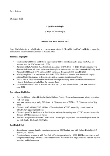 Thumbnail Argo Blockchain Half-year Report 2022-h1
