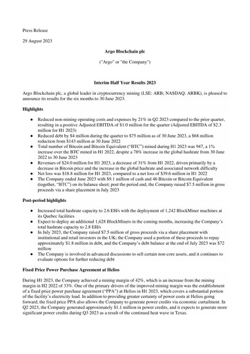 Thumbnail Argo Blockchain Half-year Report 2023-h1