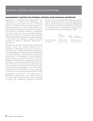 Miniature Brookfield Infrastructure Partners
 Bilan financier 2009