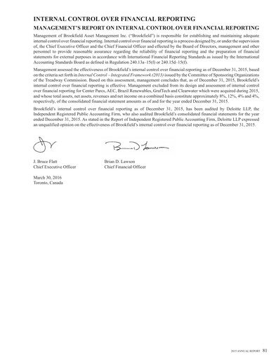 Miniature Brookfield Infrastructure Partners
 Bilan financier 2015