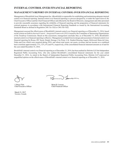 Miniature Brookfield Infrastructure Partners
 Bilan financier 2016