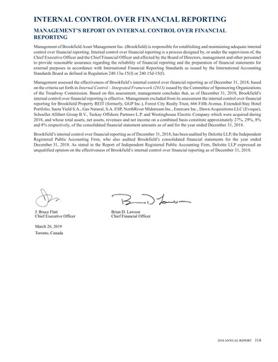 Miniature Brookfield Infrastructure Partners
 Bilan financier 2018