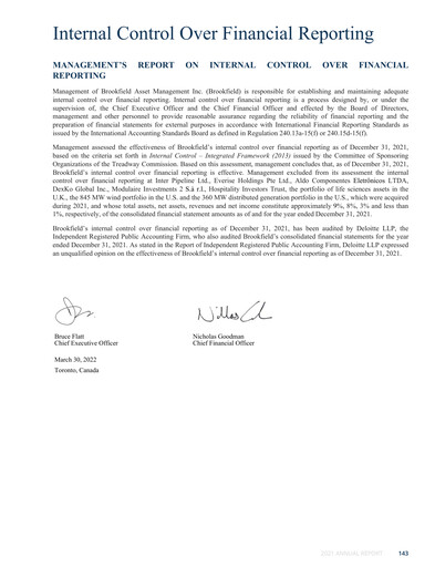 Miniature Brookfield Infrastructure Partners
 Bilan financier 2021