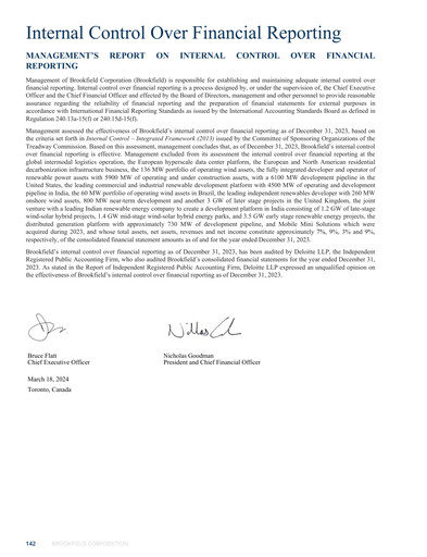 Miniature Brookfield Infrastructure Partners
 Bilan financier 2023