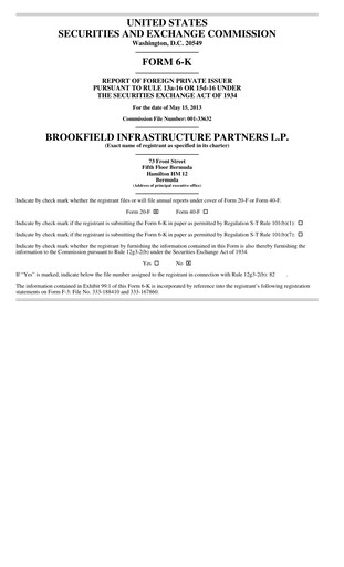 Thumbnail Brookfield Infrastructure Partners
 Quarterly Report 2013-q1