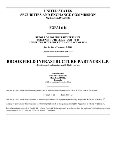 Thumbnail Brookfield Infrastructure Partners
 Quarterly Report 2016-q3
