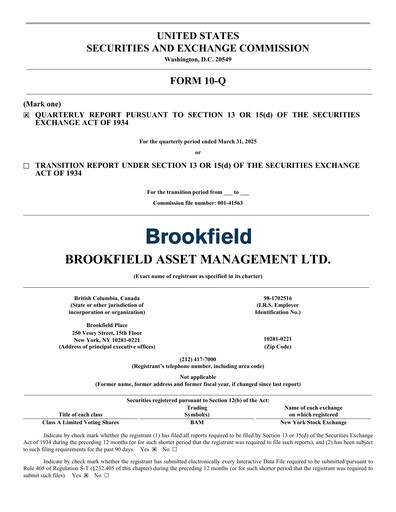 Thumbnail Brookfield Asset Management Quarterly Report 2025-q1