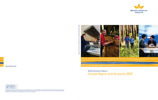 Thumbnail British American Tobacco Annual Report 2007