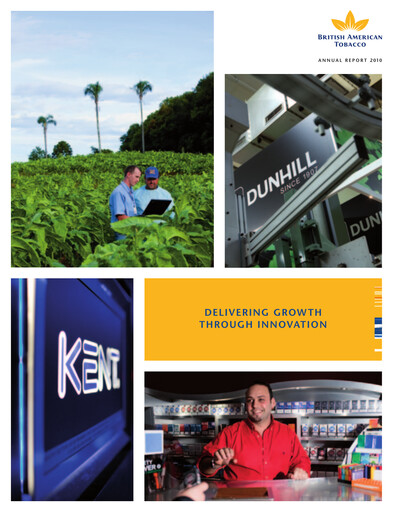 Thumbnail British American Tobacco Annual Report 2010