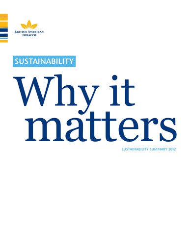 Thumbnail British American Tobacco Sustainability Report 2012