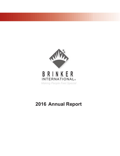 Miniature Brinker International
 Rapport annuel 2016