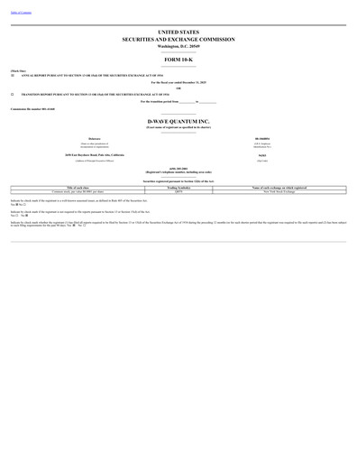 Thumbnail D-Wave Quantum Annual Report 2025