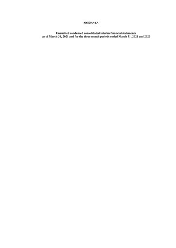 Thumbnail Nyxoah Quarterly Report 2021-q1