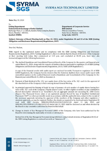 Thumbnail Syrma SGS Technology Financial Statement 2023-2024