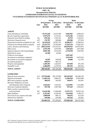 Thumbnail PBBank (Public Bank Bhd) Quarterly Report 2016-q3