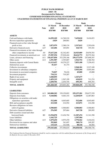 Thumbnail PBBank (Public Bank Bhd) Quarterly Report 2019-q1