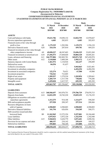 Thumbnail PBBank (Public Bank Bhd) Quarterly Report 2021-q1