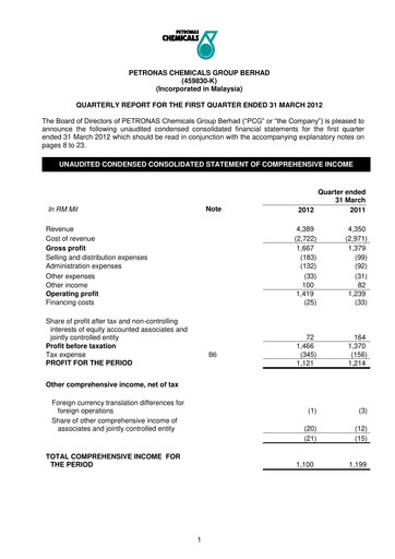 Miniature PChem (Petronas Chemicals Group) Rapport trimestriel 2012-q1