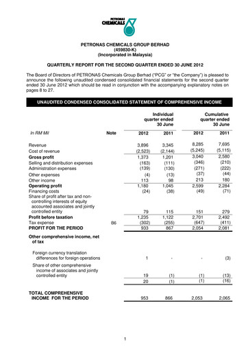 Miniature PChem (Petronas Chemicals Group) Rapport trimestriel 2012-q2
