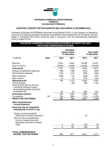 Miniature PChem (Petronas Chemicals Group) Rapport trimestriel 2012-q4