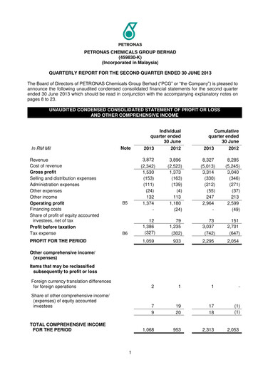 Miniature PChem (Petronas Chemicals Group) Rapport trimestriel 2013-q2
