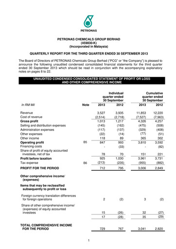Miniature PChem (Petronas Chemicals Group) Rapport trimestriel 2013-q3
