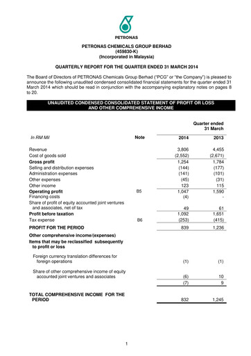 Miniature PChem (Petronas Chemicals Group) Rapport trimestriel 2014-q1